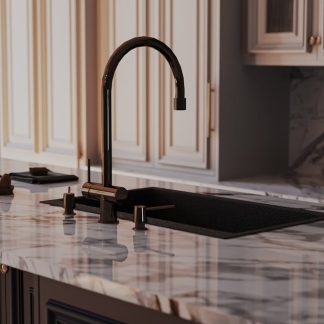 Marlowe Studio Industrial Basin Mixer, Brushed Brass